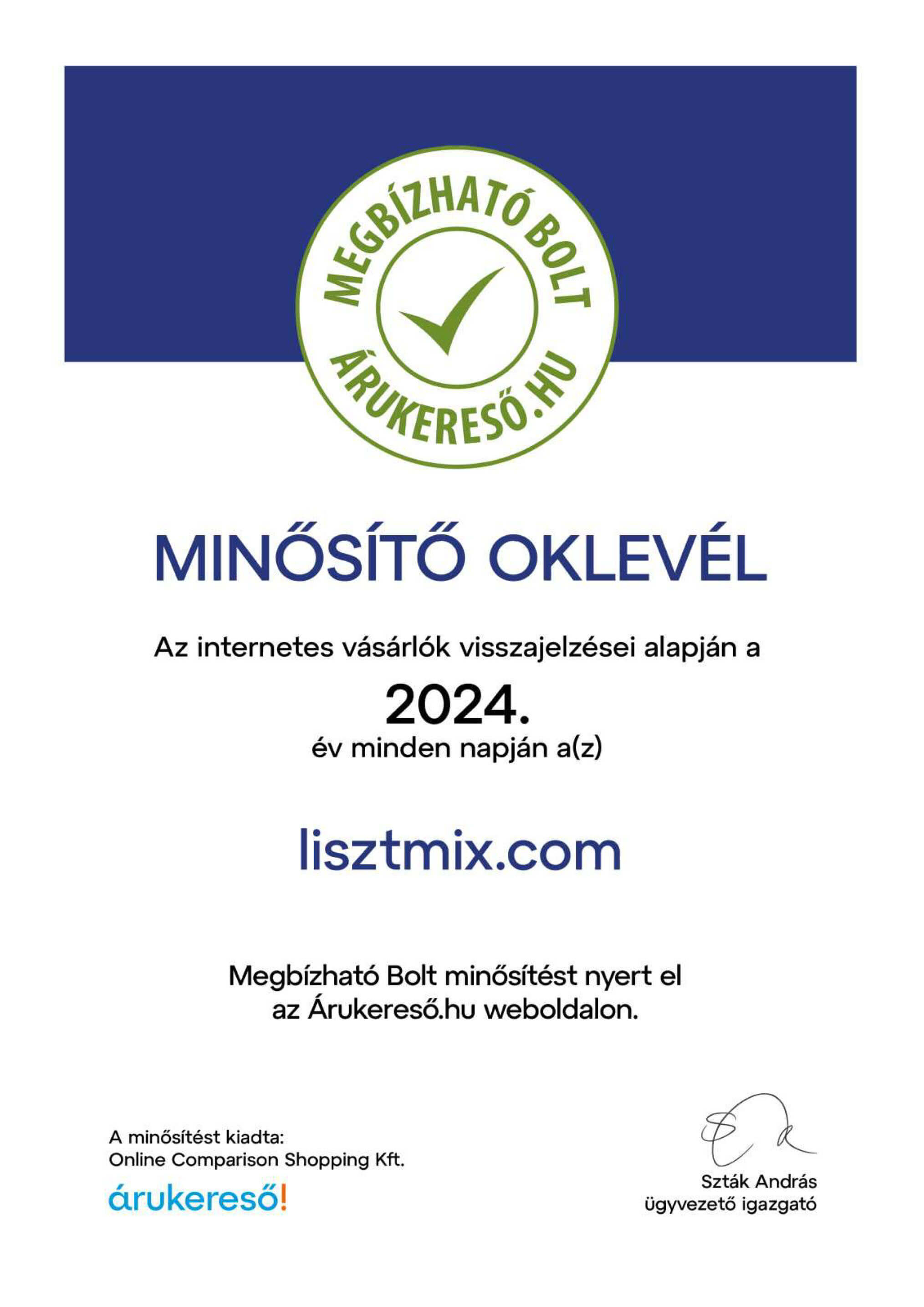 Megbízható bolt minősítés - LisztMIX