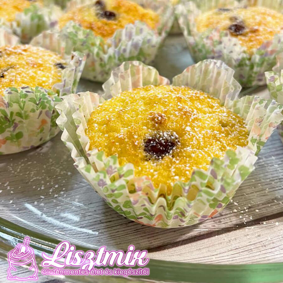 Húsvéti narancsos-túrós-mazsolás muffin recept - LisztMIX gluténmentes muffin por