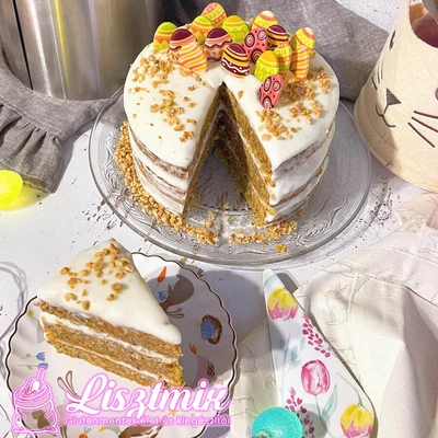 Emeletes, krémsajttal töltött húsvéti répatorta