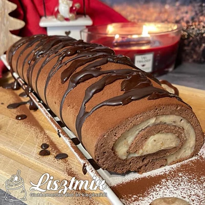 Kakaós piskótatekercs gesztenyekrémmel