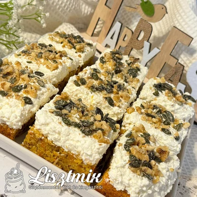 Túrókrémes répatorta-kocka glutén- és laktózmentesen