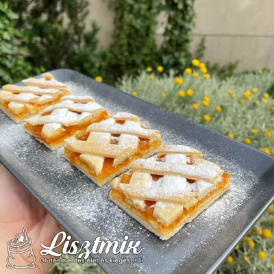 Túros-barackos-rácsos pite gluténmentesen