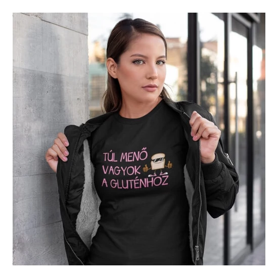 LisztMIX collection túl menő vagyok a gluténhoz fekete póló