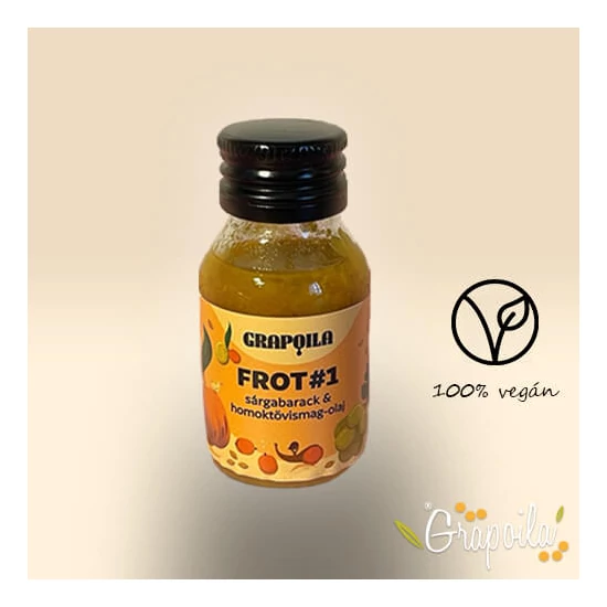 Frot #1 vitaminbomba sárgabarack- és szőlőlével, illetve homoktövismag-olajjal.